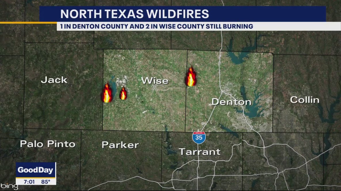 There are 3 wildfires currently burning in North Texas